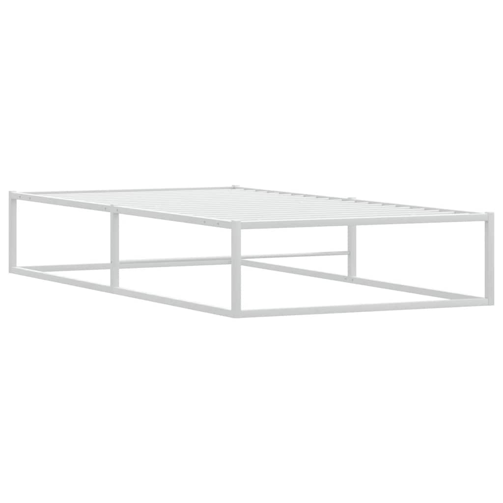 vidaXL Cadru de pat fără saltea alb 100x200 cm metal