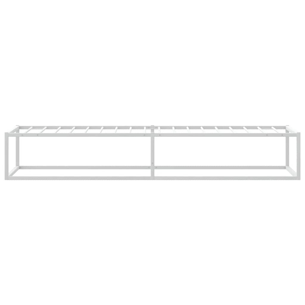 vidaXL Cadru de pat fără saltea alb 100x200 cm metal