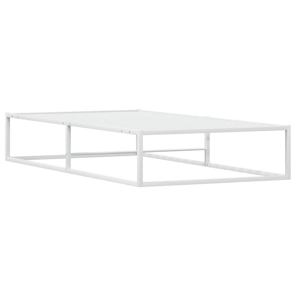 vidaXL Cadru de pat fără saltea alb 100x200 cm metal