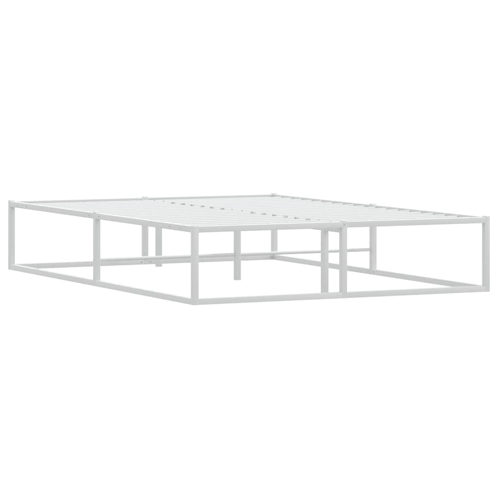vidaXL Cadru de pat fără saltea alb 140x200 cm metal