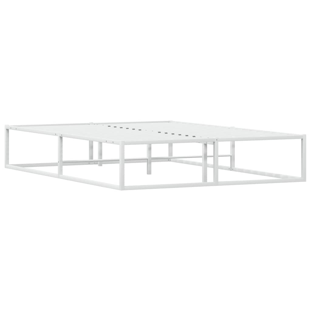 vidaXL Cadru de pat fără saltea alb 140x200 cm metal