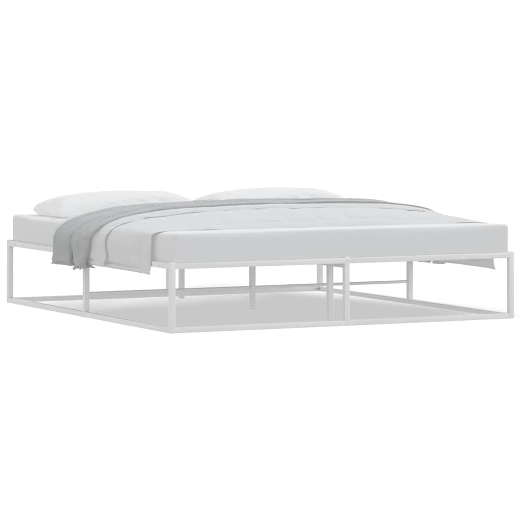 vidaXL Cadru de pat fără saltea alb 180x200 cm metal