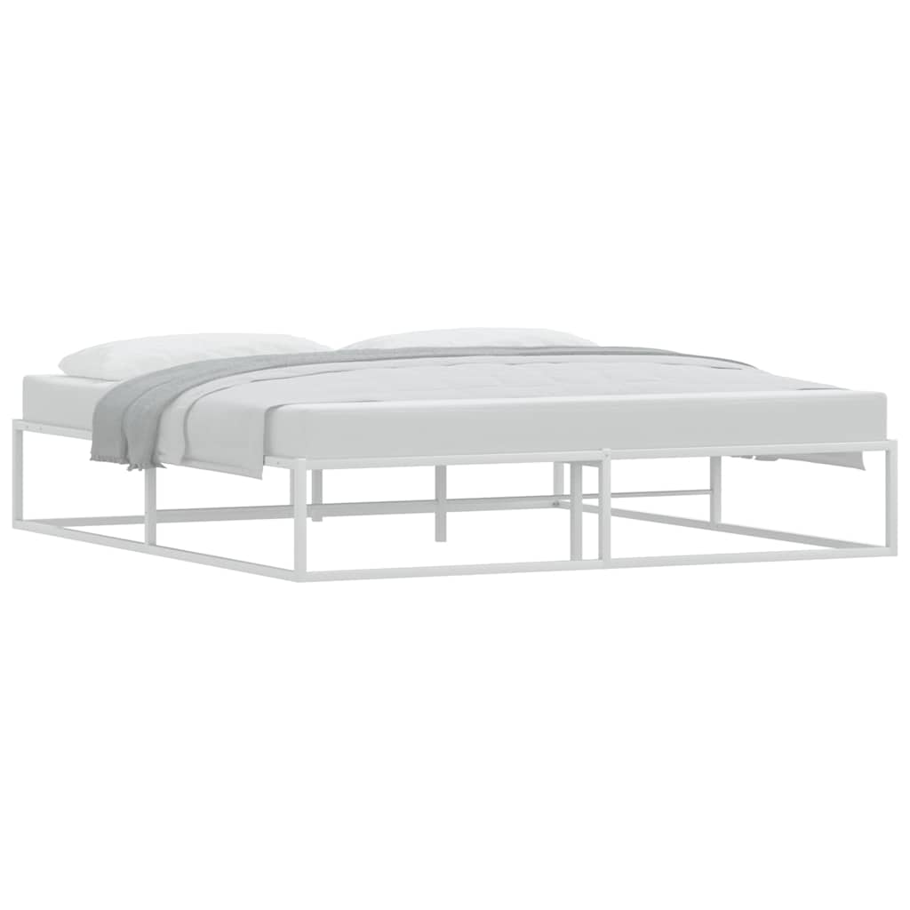 vidaXL Cadru de pat fără saltea alb 180x200 cm metal