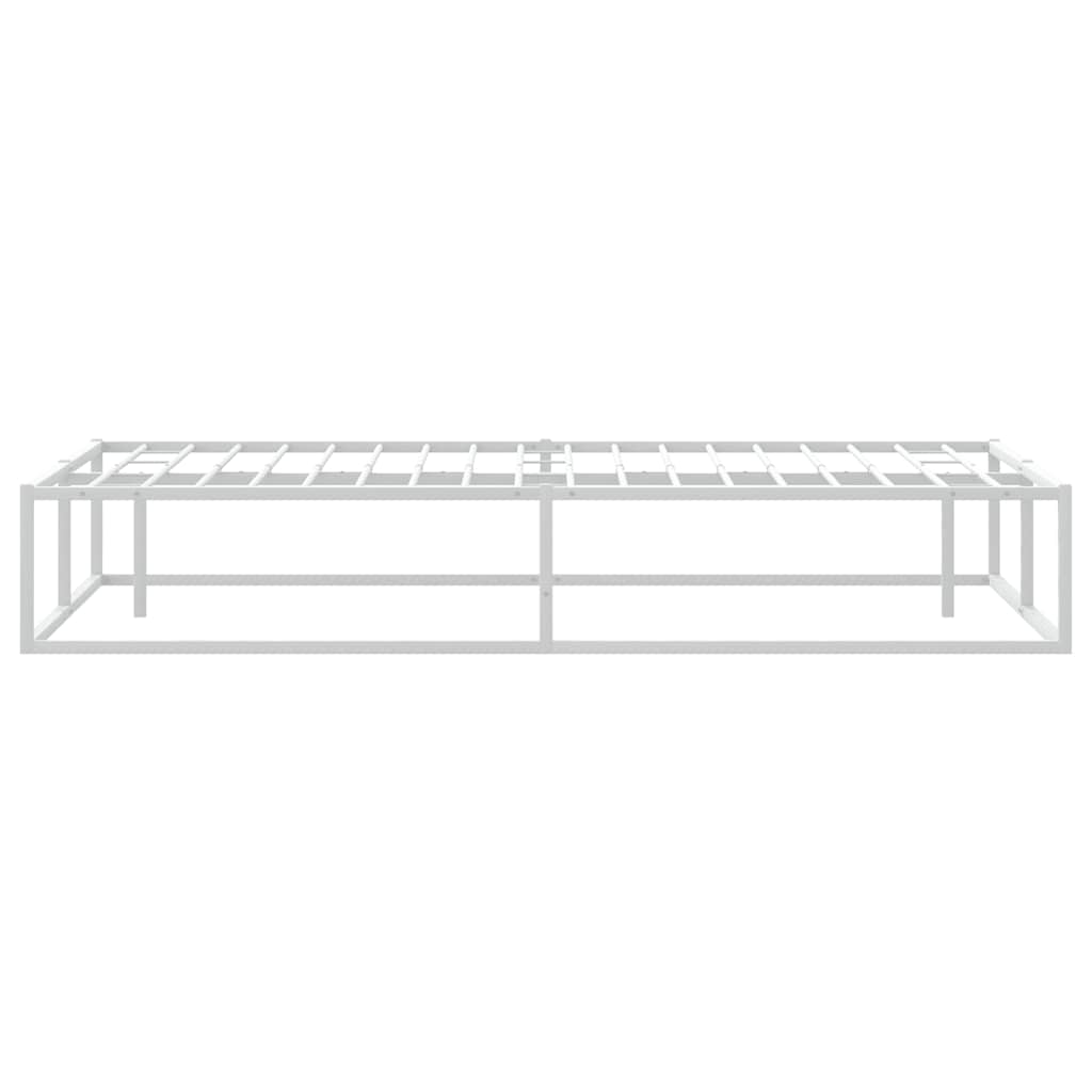 vidaXL Cadru de pat fără saltea alb 180x200 cm metal
