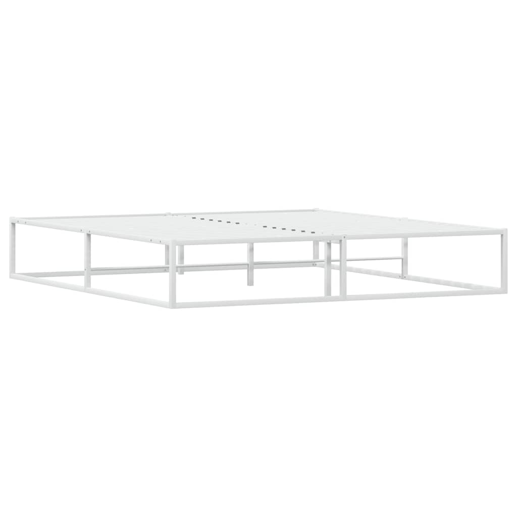 vidaXL Cadru de pat fără saltea alb 180x200 cm metal