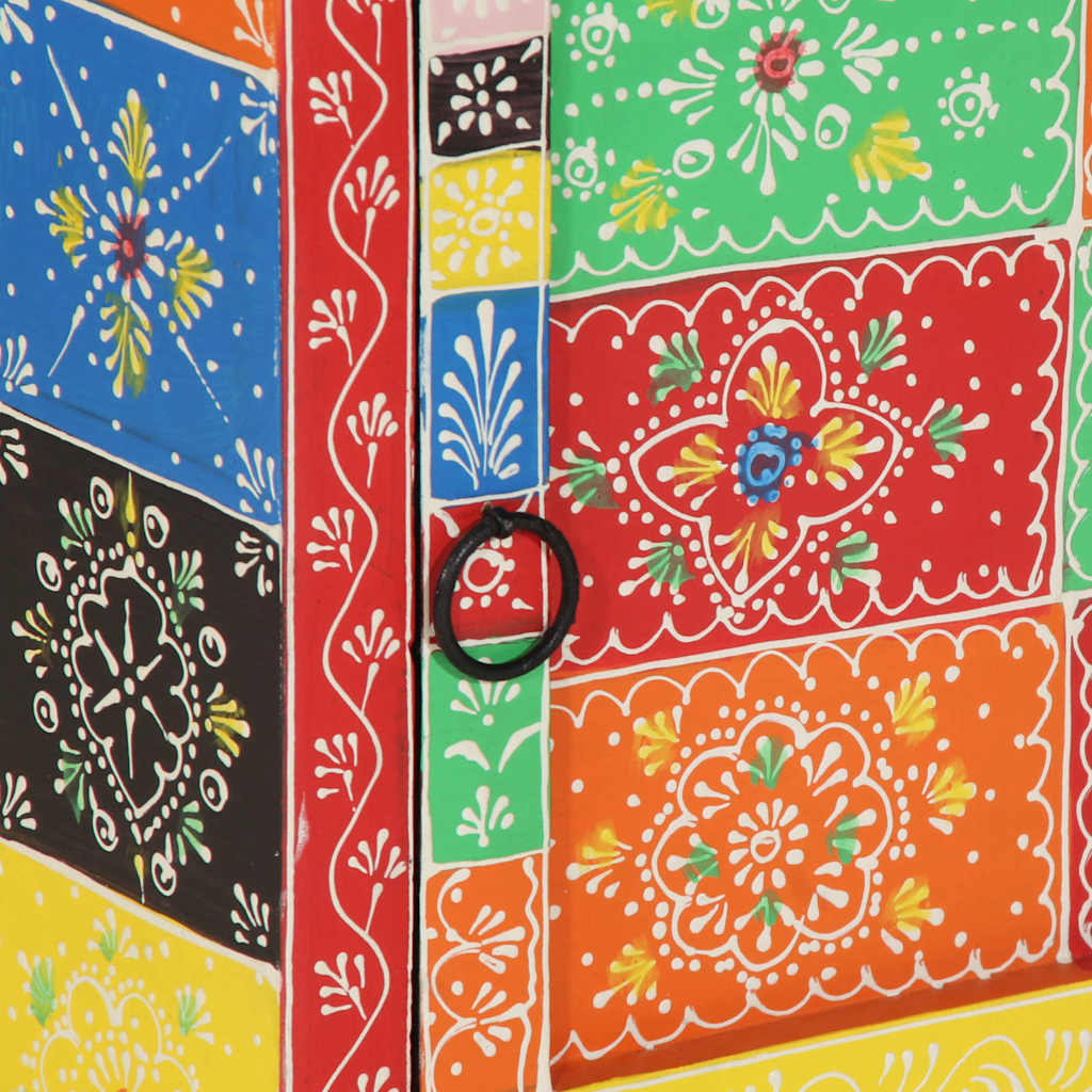 vidaXL Noptiera multicolor 40x35x45 cm lemn masiv de mango
