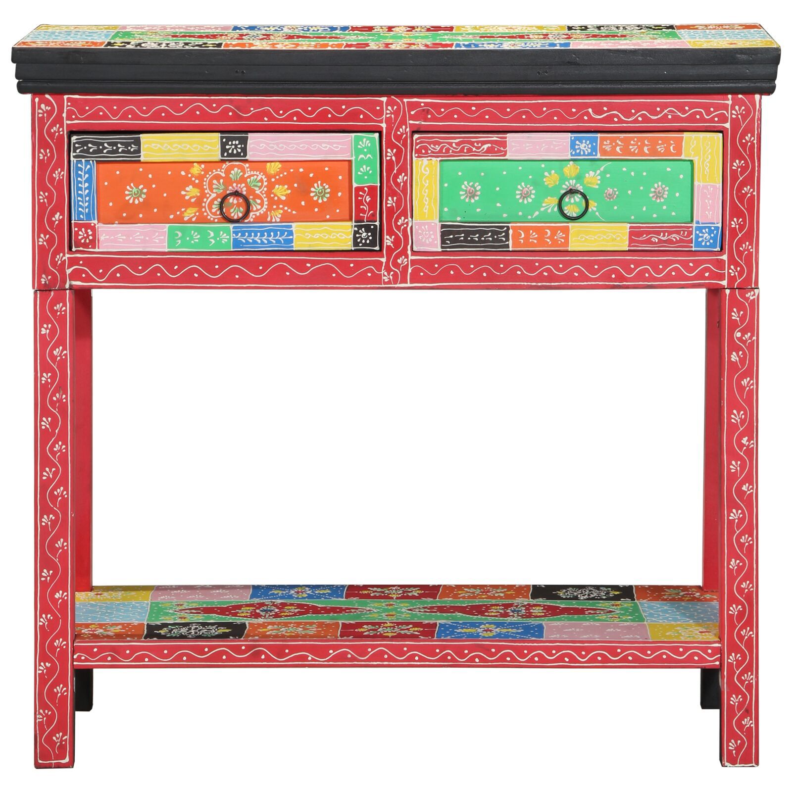 vidaXL Masă consolă cu sertare, multicolor, lemn prelucrat vidaXL Masă consolă cu sertare, multicolor, lemn prelucrat