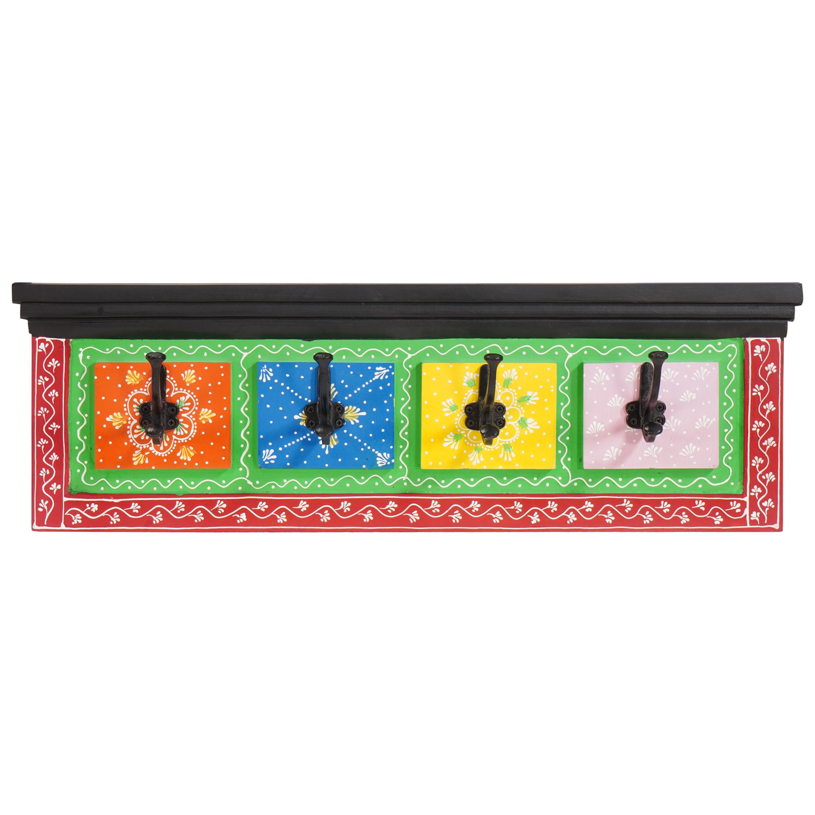 vidaXL Cuier pe perete cu 4 cârlige 80x25x2 cm din lemn masiv de mango și lemn ingineresc. vidaXL Cuier pe perete cu 4 cârlige 80x25x2 cm din lemn masiv de mango și lemn ingineresc.
