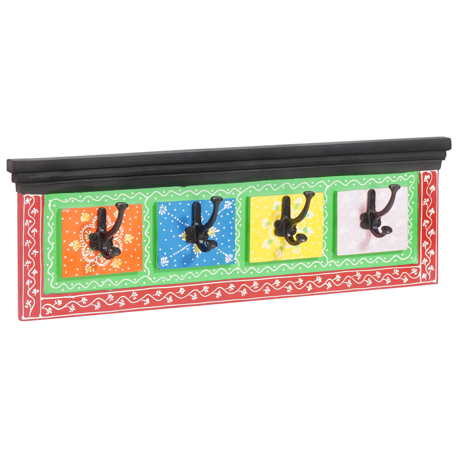 vidaXL Cuier pe perete cu 4 cârlige 80x25x2 cm din lemn masiv de mango și lemn ingineresc. vidaXL Cuier pe perete cu 4 cârlige 80x25x2 cm din lemn masiv de mango și lemn ingineresc.