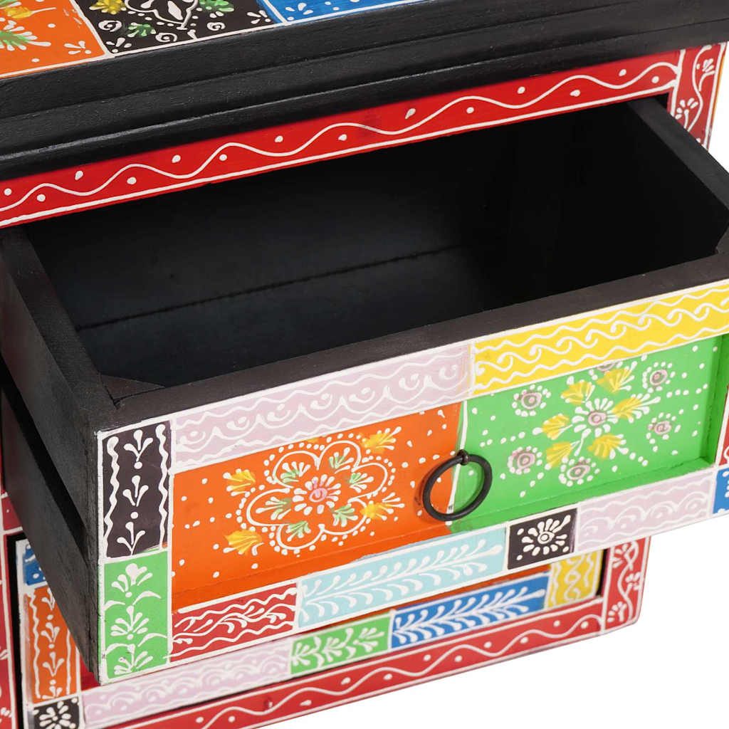 vidaXL Dulap de noapte Multicolor 40 x 30 x 40 cm Lemn masiv vopsit vidaXL Dulap de noapte Multicolor 40 x 30 x 40 cm Lemn masiv vopsit