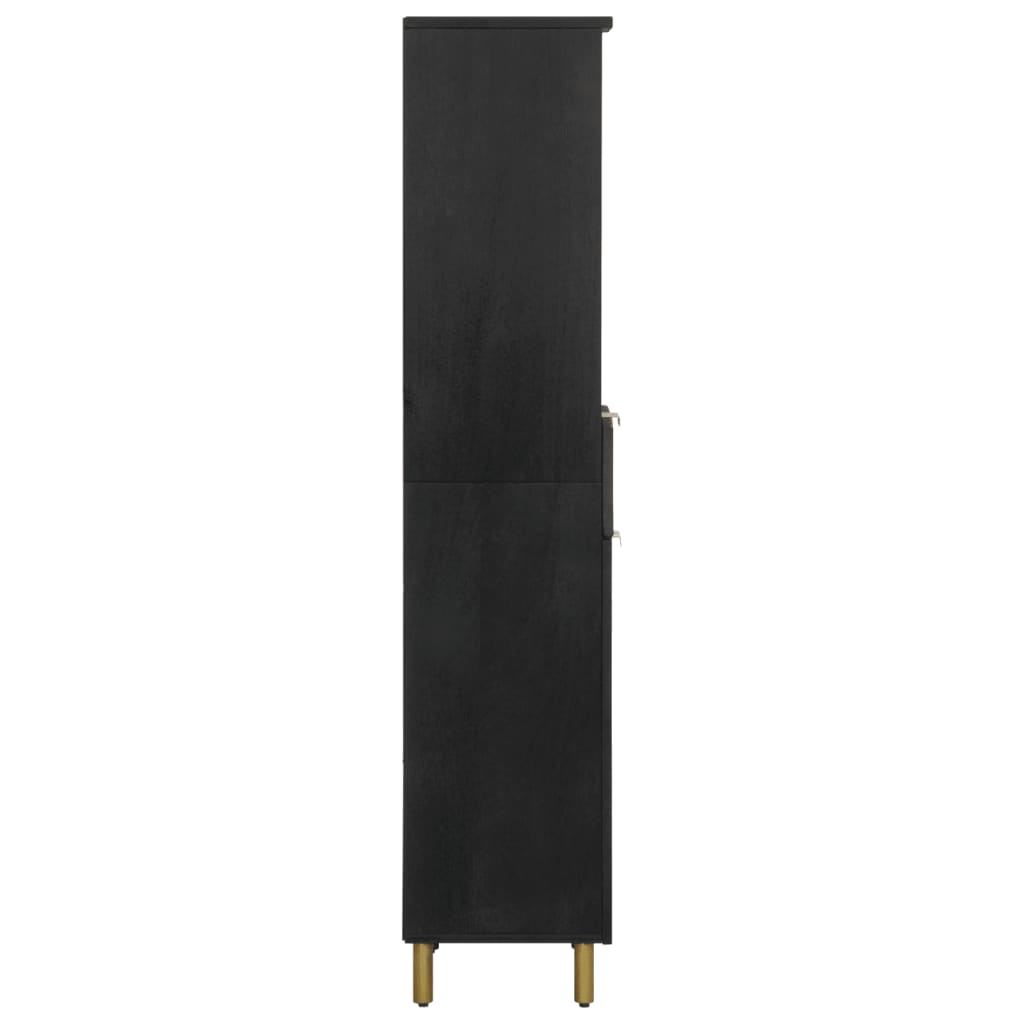 vidaXL Dulap de baie, negru, 38x33x160 cm, lemn masiv de mango