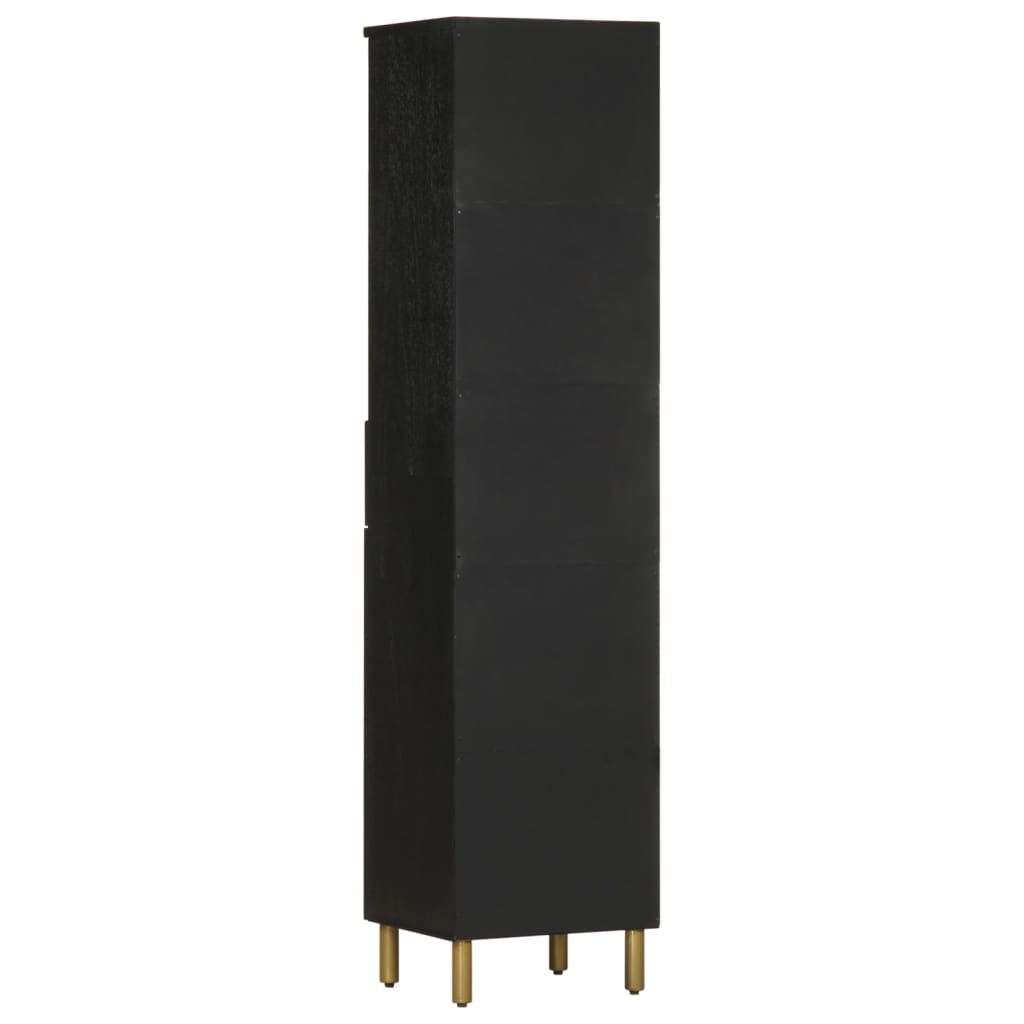 vidaXL Dulap de baie, negru, 38x33x160 cm, lemn masiv de mango