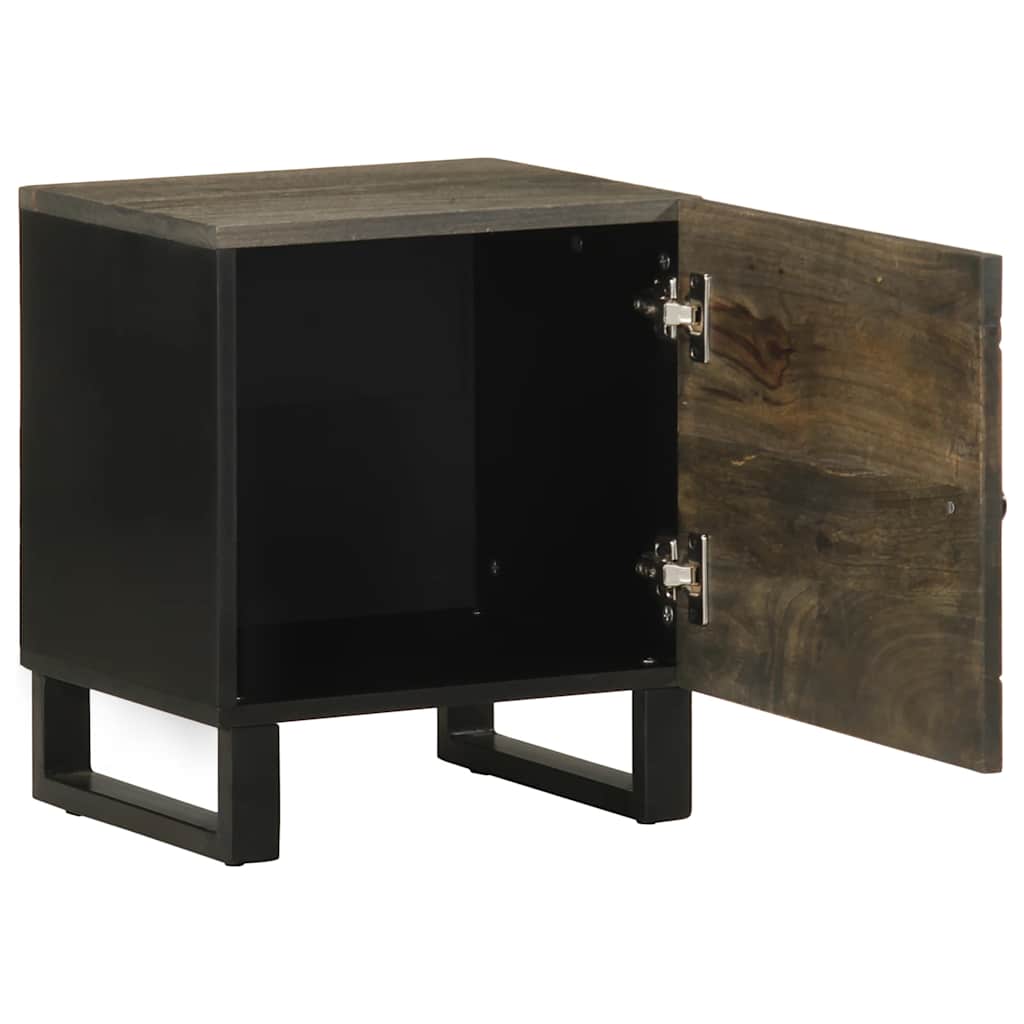 vidaXL Noptiere, 2 buc., negru, 40x33x46 cm, lemn masiv de mango vidaXL Noptiere, 2 buc., negru, 40x33x46 cm, lemn masiv de mango
