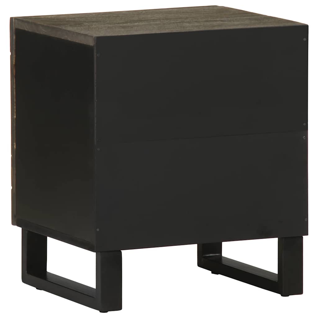 vidaXL Noptiere, 2 buc., negru, 40x33x46 cm, lemn masiv de mango vidaXL Noptiere, 2 buc., negru, 40x33x46 cm, lemn masiv de mango