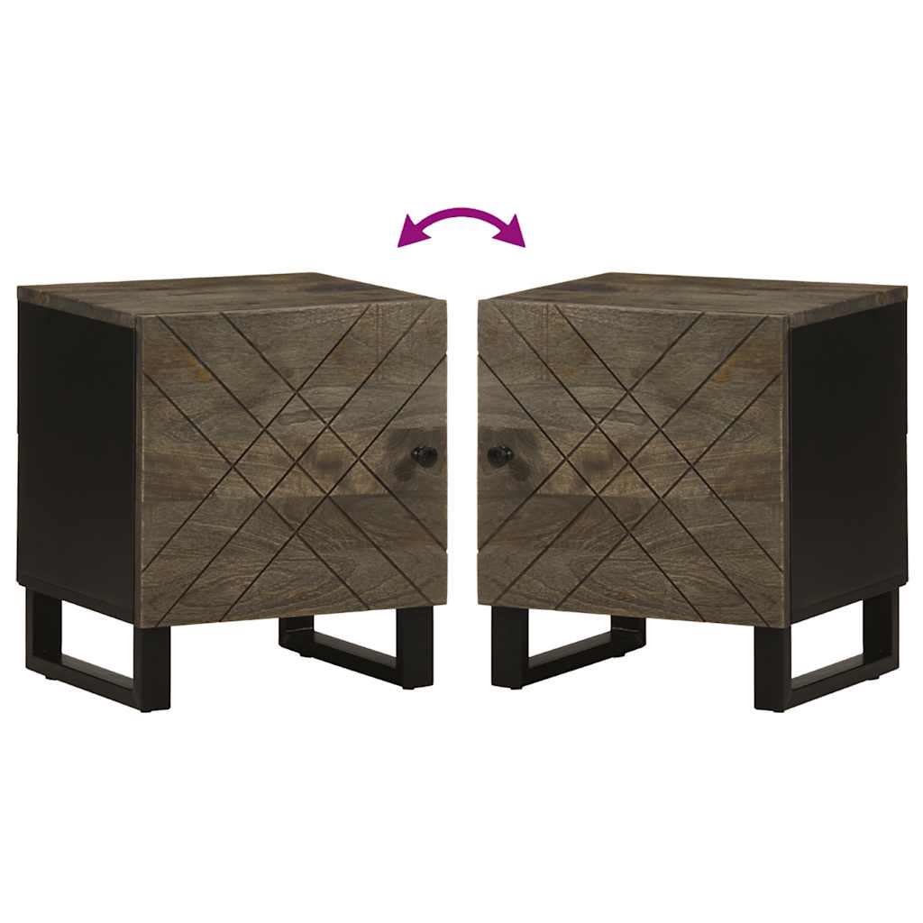 vidaXL Noptiere, 2 buc., negru, 40x33x46 cm, lemn masiv de mango vidaXL Noptiere, 2 buc., negru, 40x33x46 cm, lemn masiv de mango