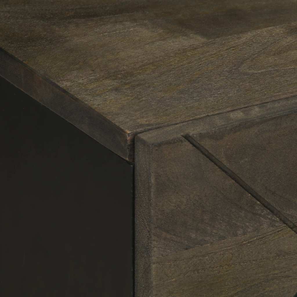 vidaXL Noptiere, 2 buc., negru, 40x33x46 cm, lemn masiv de mango