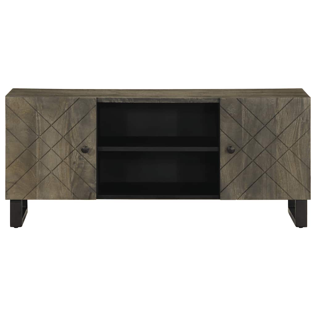 vidaXL Comodă TV, negru, 105x33x46 cm, lemn masiv de mango