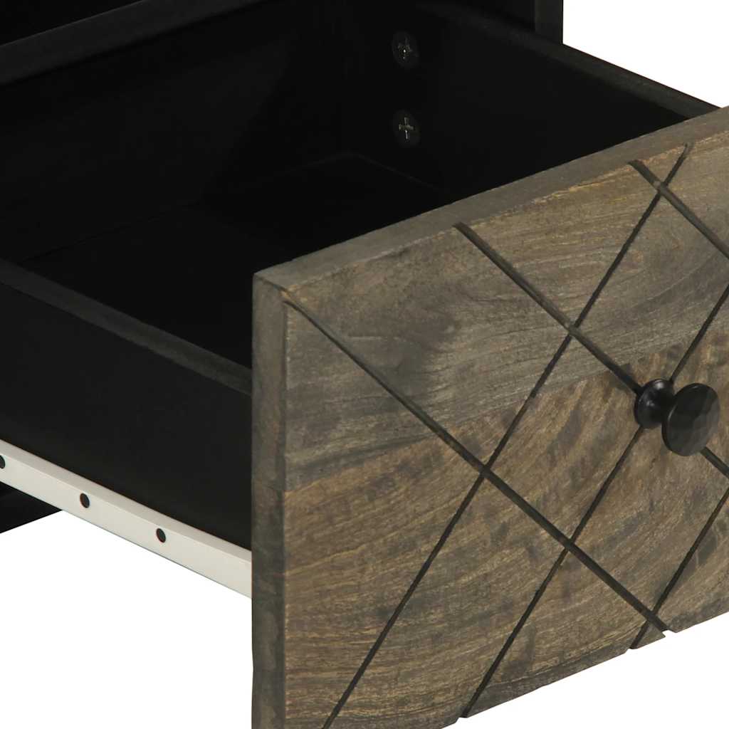 vidaXL Comodă TV, negru, 70x33x46 cm, lemn masiv de mango vidaXL Comodă TV, negru, 70x33x46 cm, lemn masiv de mango