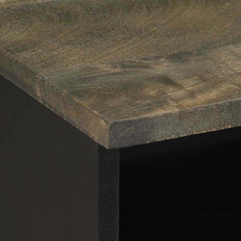 vidaXL Noptiere, 2 buc., negru, 40x33x46 cm, lemn masiv de mango