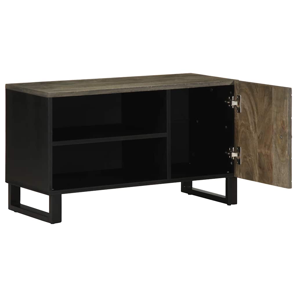 vidaXL Dulap TV, negru, 80x33x46 cm, lemn masiv de mango