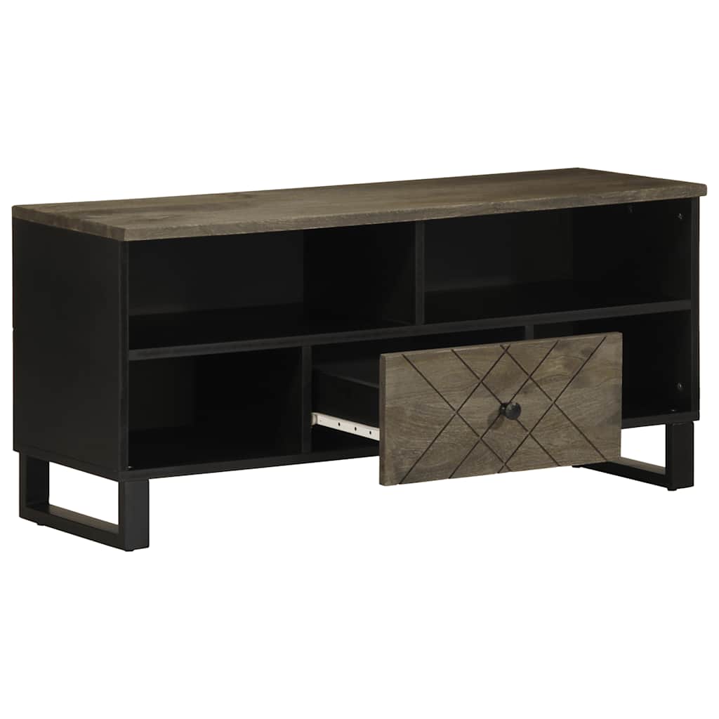 vidaXL Comodă TV, negru, 100x33x46 cm, lemn masiv de mango vidaXL Comodă TV, negru, 100x33x46 cm, lemn masiv de mango