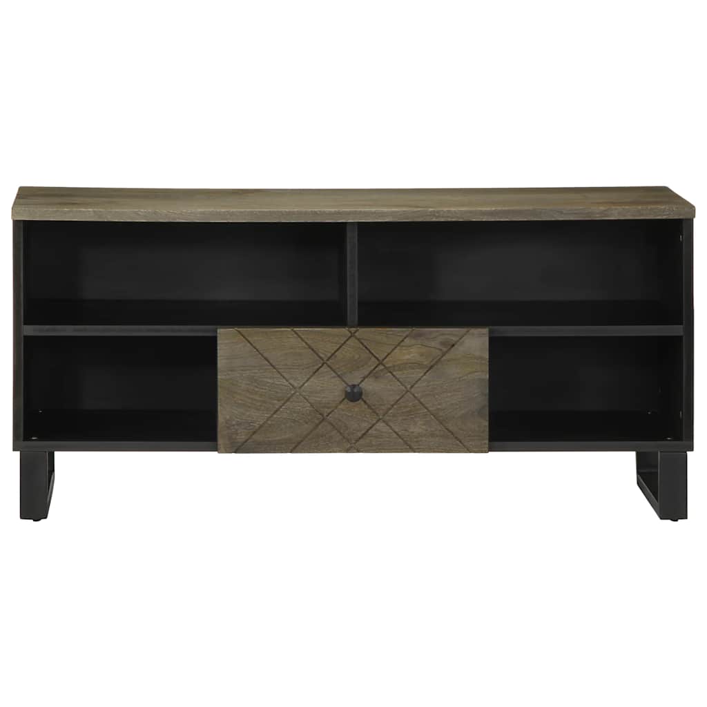 vidaXL Comodă TV, negru, 100x33x46 cm, lemn masiv de mango vidaXL Comodă TV, negru, 100x33x46 cm, lemn masiv de mango