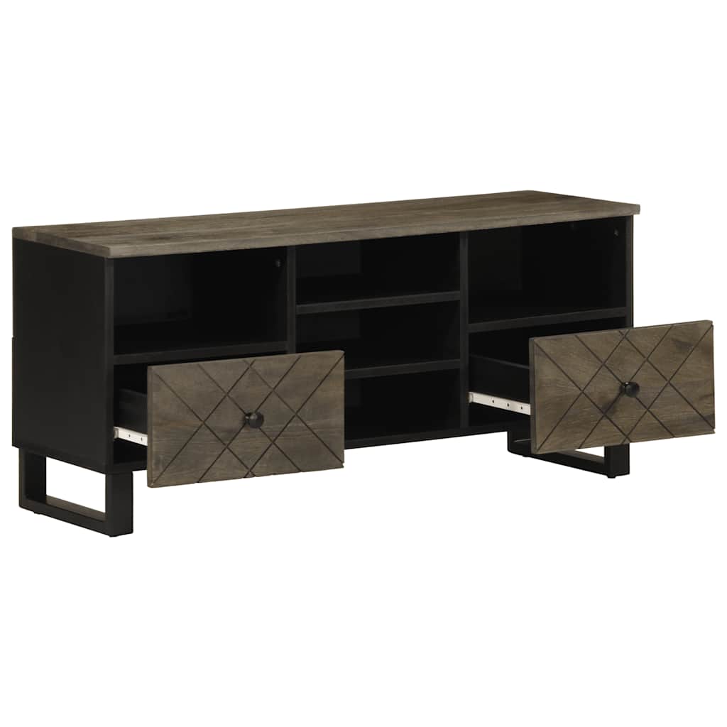 vidaXL Comodă TV, negru, 100x33x46 cm, lemn masiv de mango