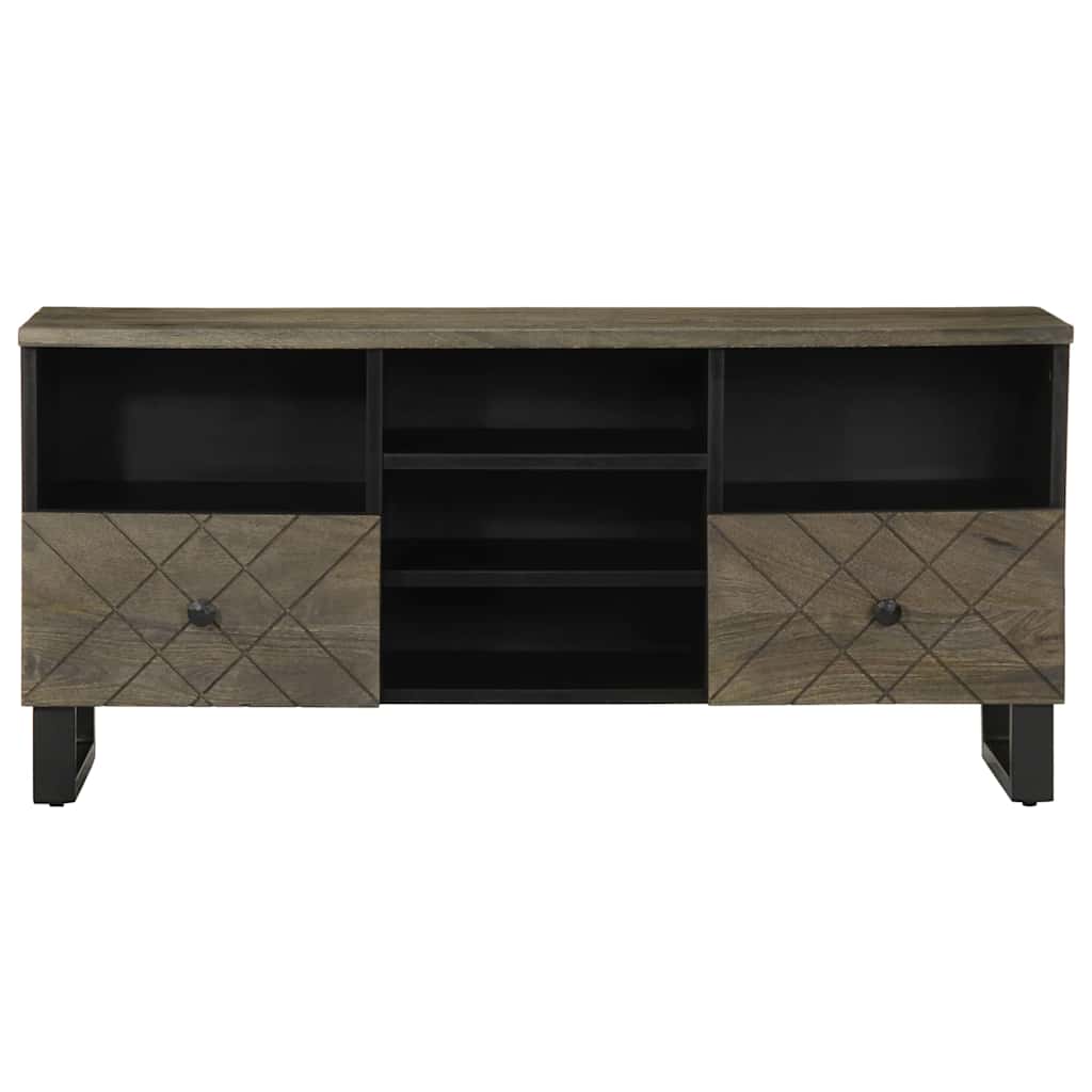 vidaXL Comodă TV, negru, 100x33x46 cm, lemn masiv de mango