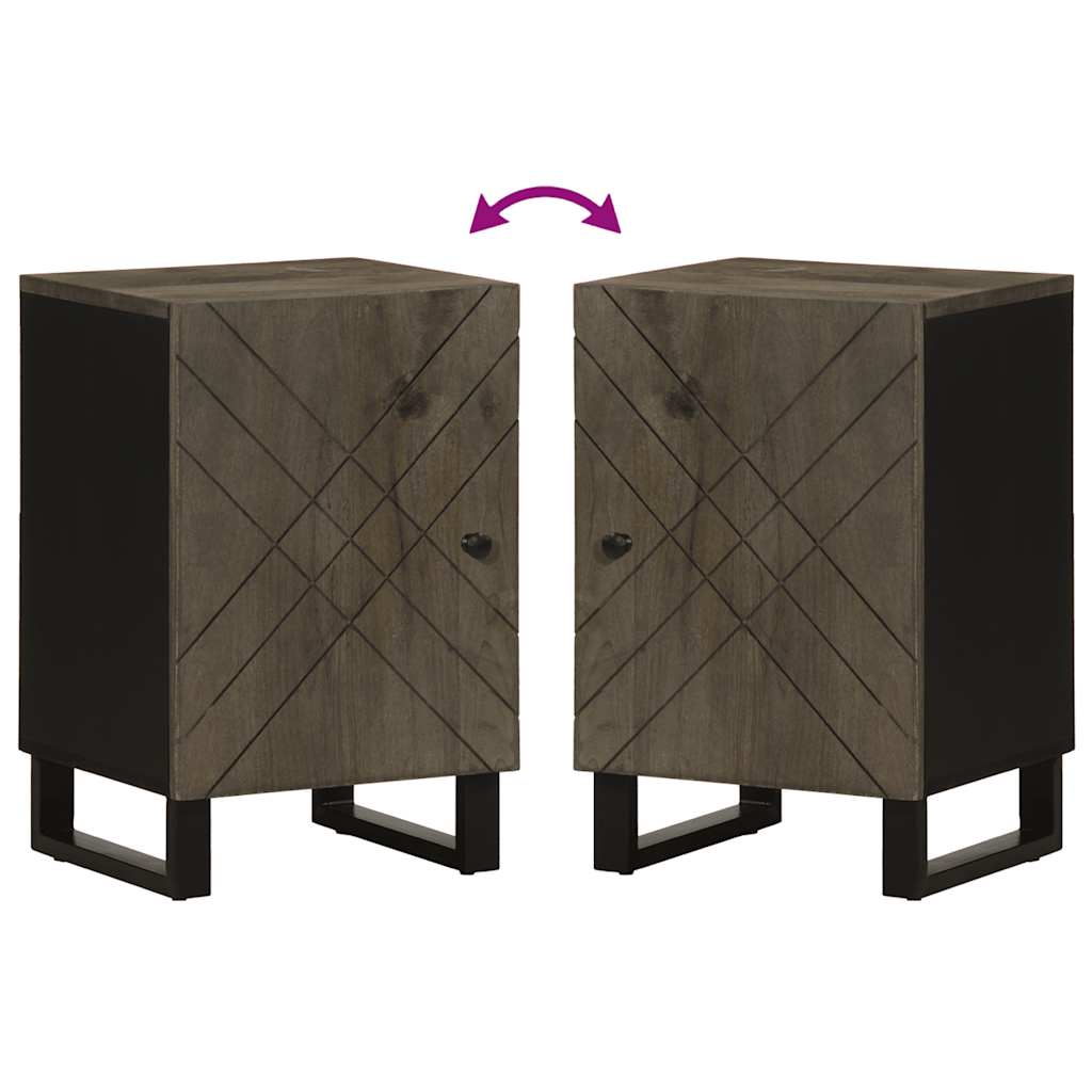 vidaXL Dulap de baie, negru, 38x33x58 cm, lemn masiv de mango