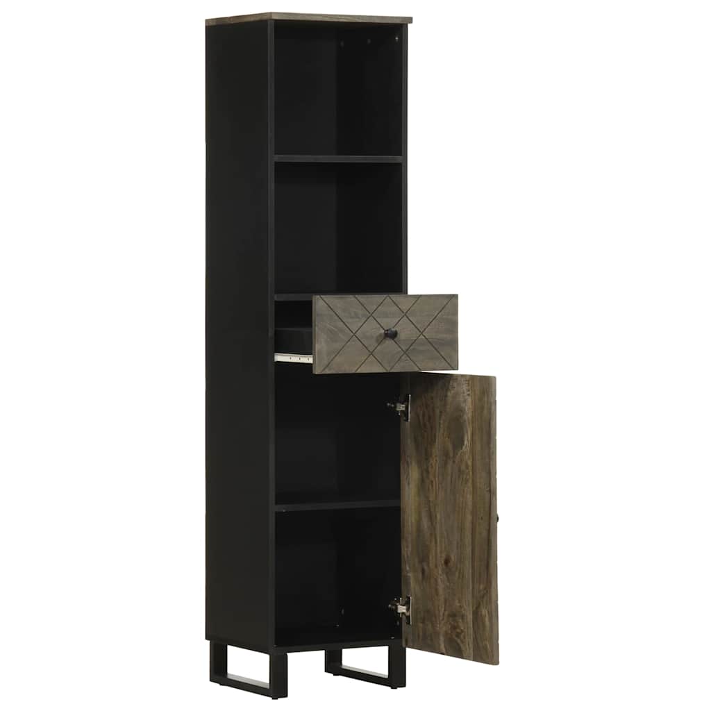 vidaXL Dulap de baie, negru, 38x33x160 cm, lemn masiv de mango