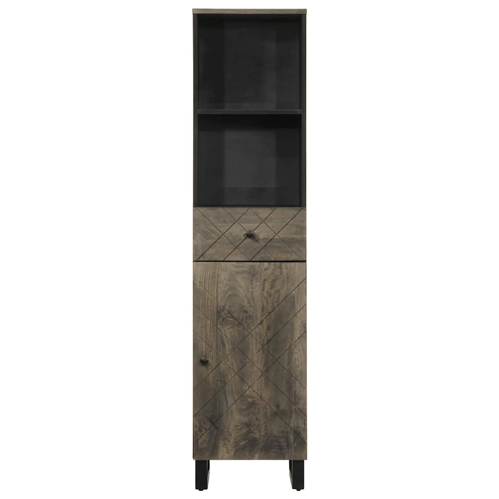 vidaXL Dulap de baie, negru, 38x33x160 cm, lemn masiv de mango