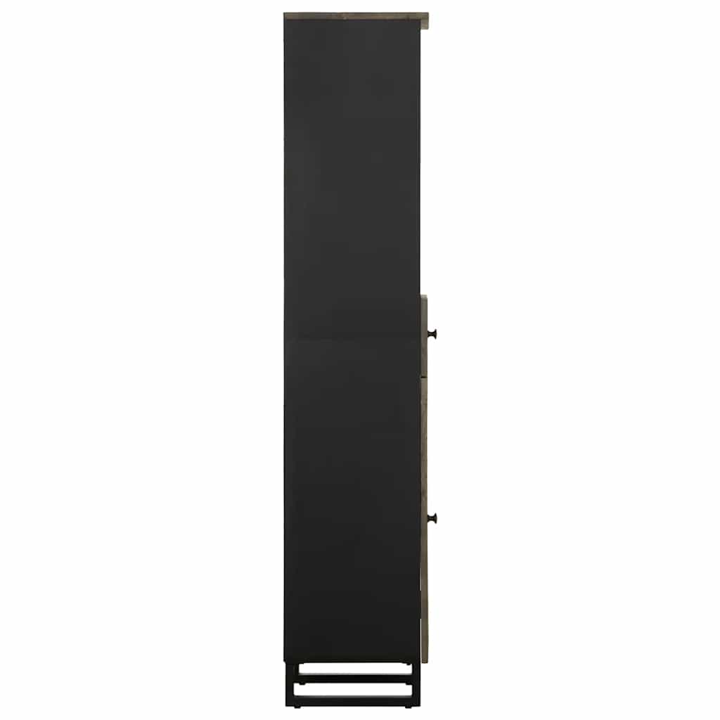 vidaXL Dulap de baie, negru, 38x33x160 cm, lemn masiv de mango