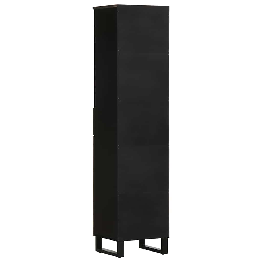 vidaXL Dulap de baie, negru, 38x33x160 cm, lemn masiv de mango