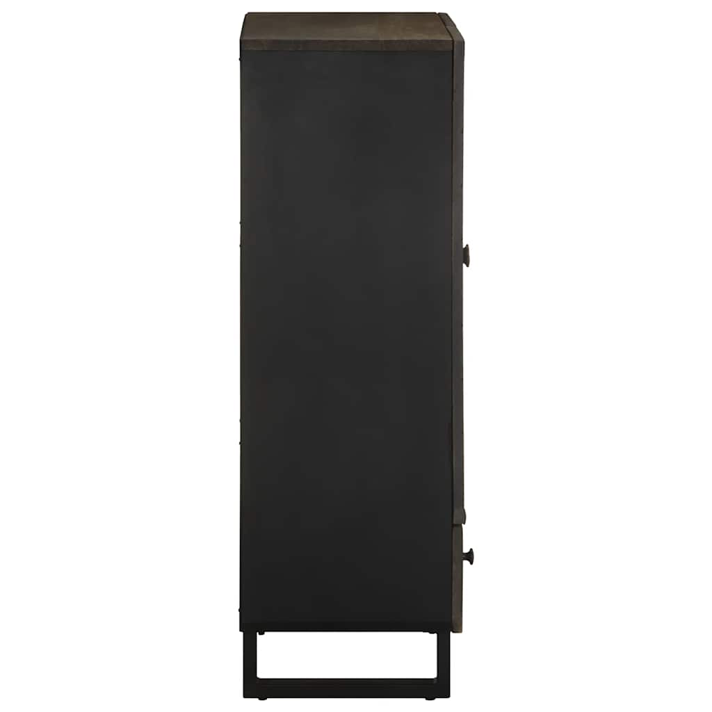 vidaXL Dulap înalt, negru, 60x33x100 cm, lemn masiv de mango