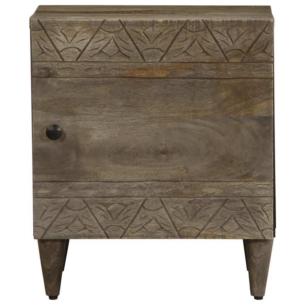 vidaXL Noptiere 2 buc Gri deschis 40x33x46 cm Lemn masiv de mango
