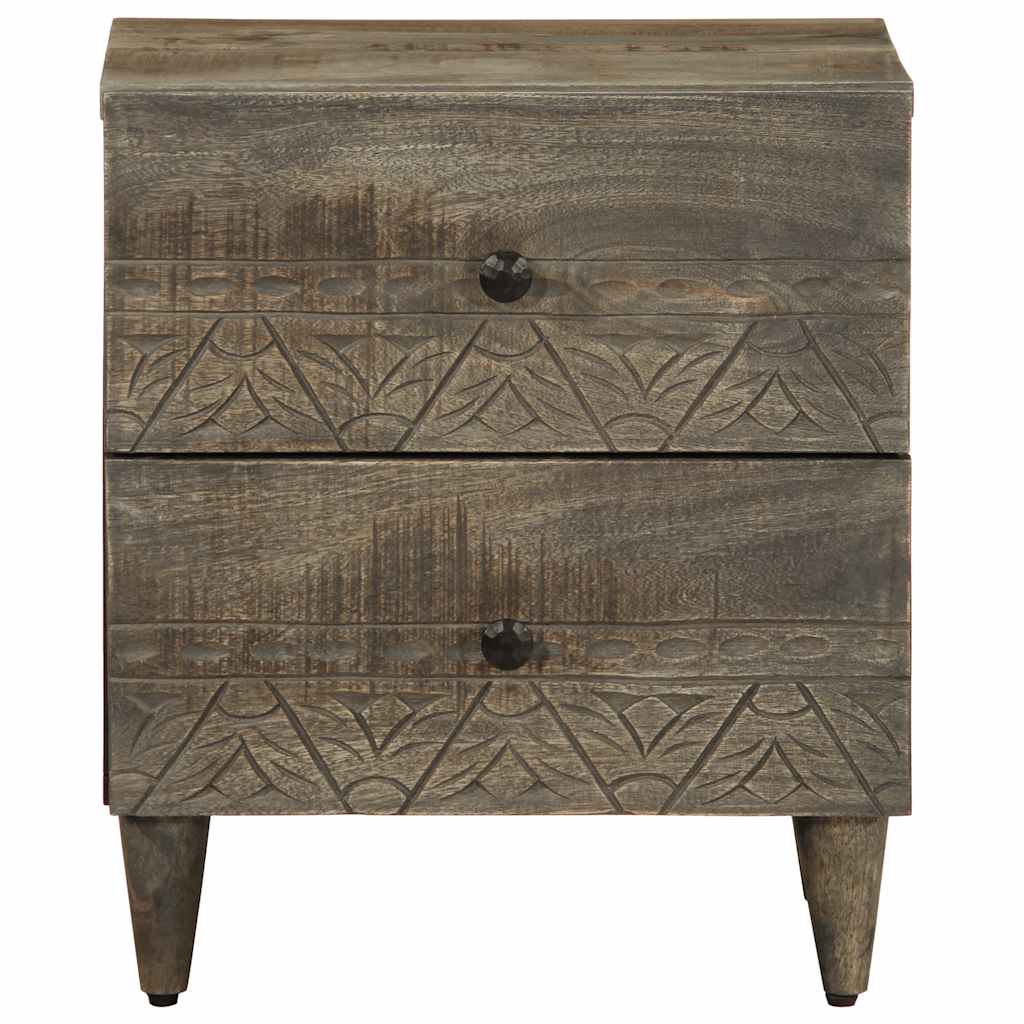 vidaXL Noptiera gri deschis 40x33x46 cm lemn masiv de mango