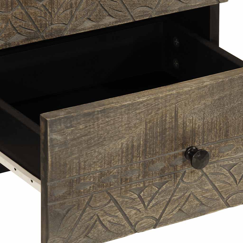 vidaXL Noptiera gri deschis 40x33x46 cm lemn masiv de mango