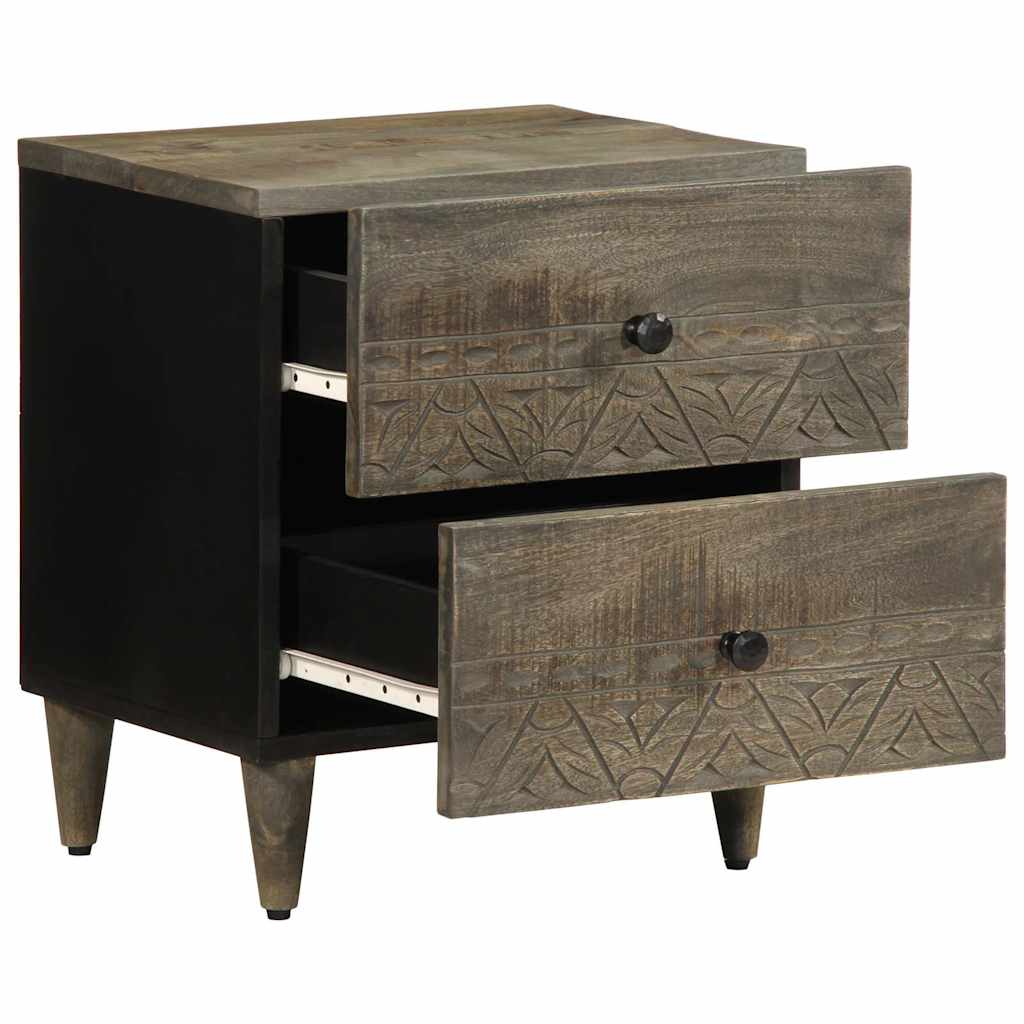 vidaXL Noptiere 2 buc Gri deschis 40x33x46 cm Lemn masiv de mango