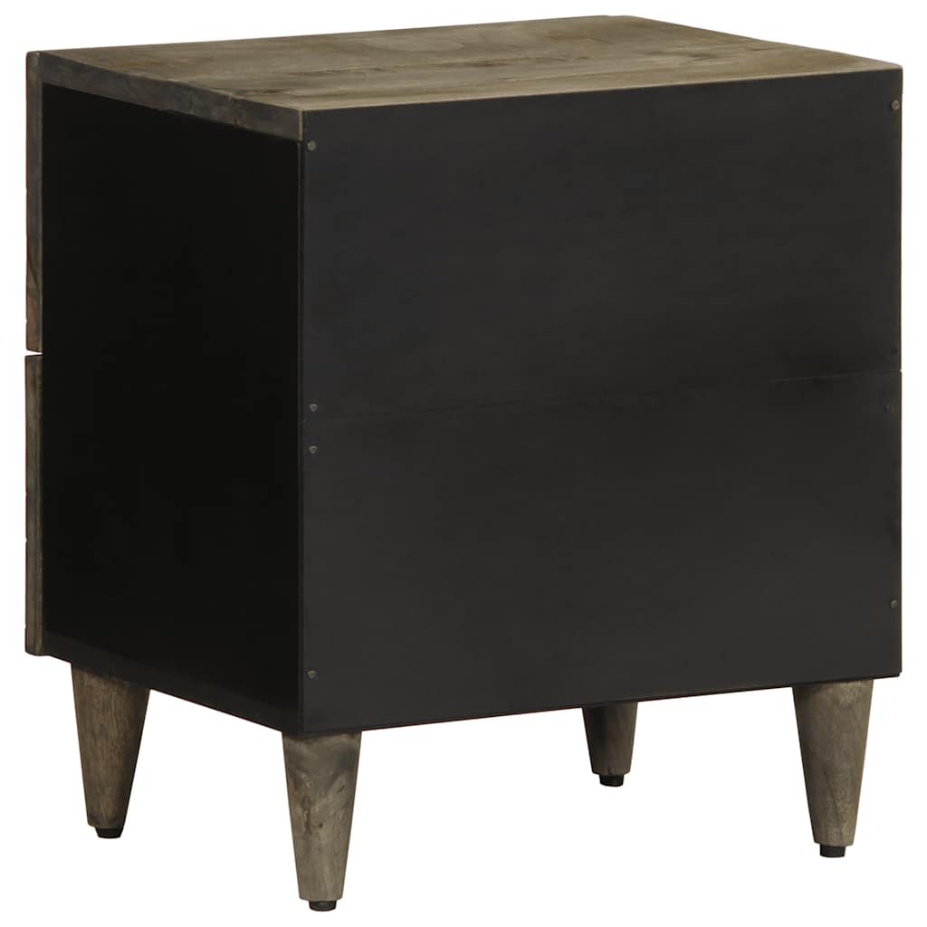vidaXL Noptiere 2 buc Gri deschis 40x33x46 cm Lemn masiv de mango