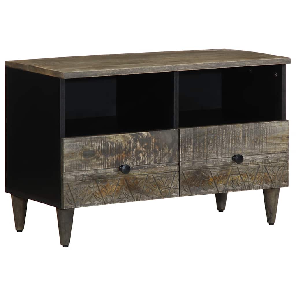 vidaXL Dulap TV Gri deschis 70x33,5x46 cm Lemn masiv Mango vidaXL Dulap TV Gri deschis 70x33,5x46 cm Lemn masiv Mango