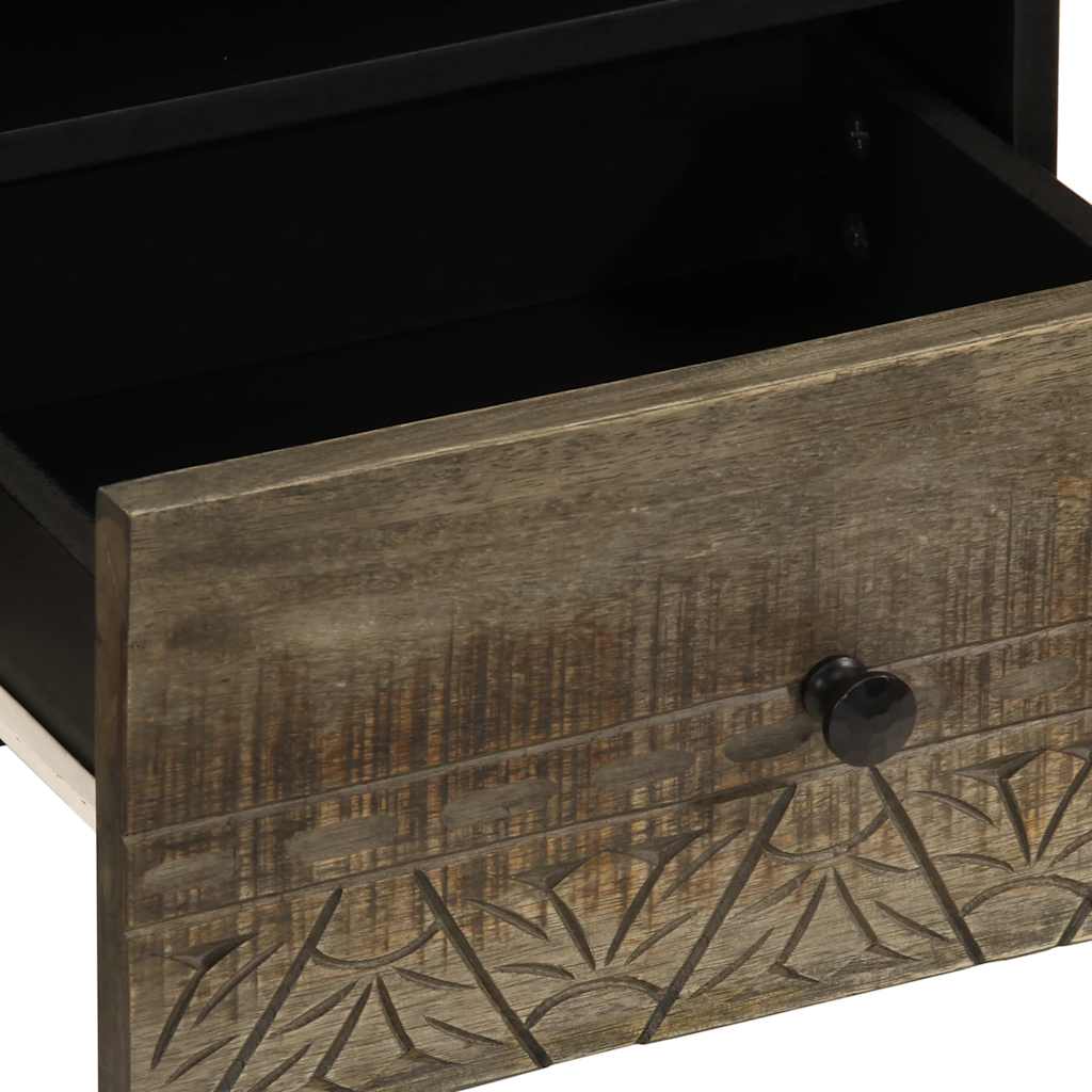 vidaXL Noptiera gri deschis 40x33x46 cm lemn masiv de mango