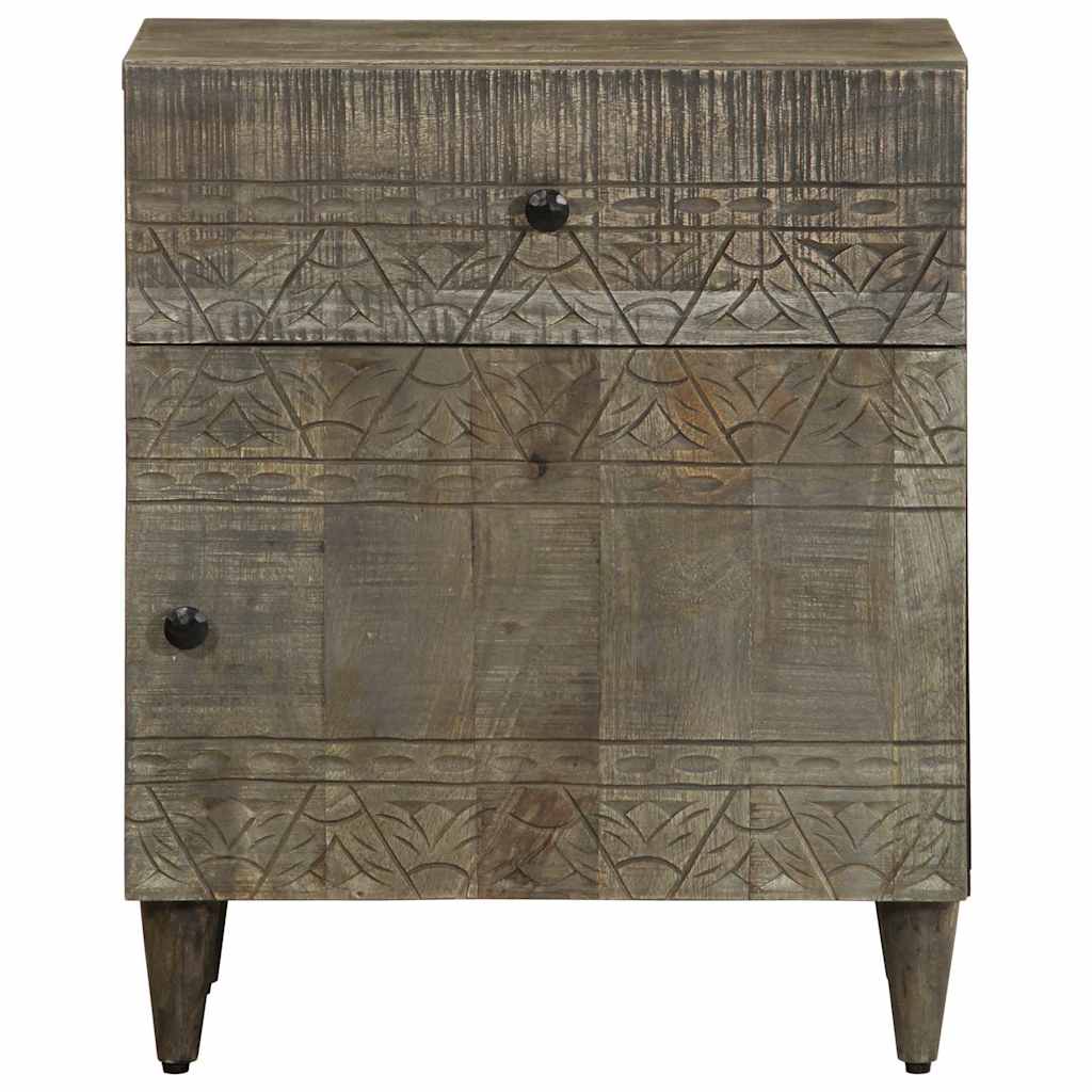 vidaXL Noptiera gri deschis 50x33x60 cm lemn masiv de mango