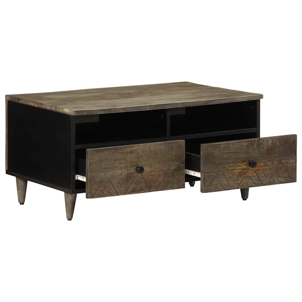 vidaXL Masuta de cafea gri deschis 80x54x40 cm lemn masiv de mango