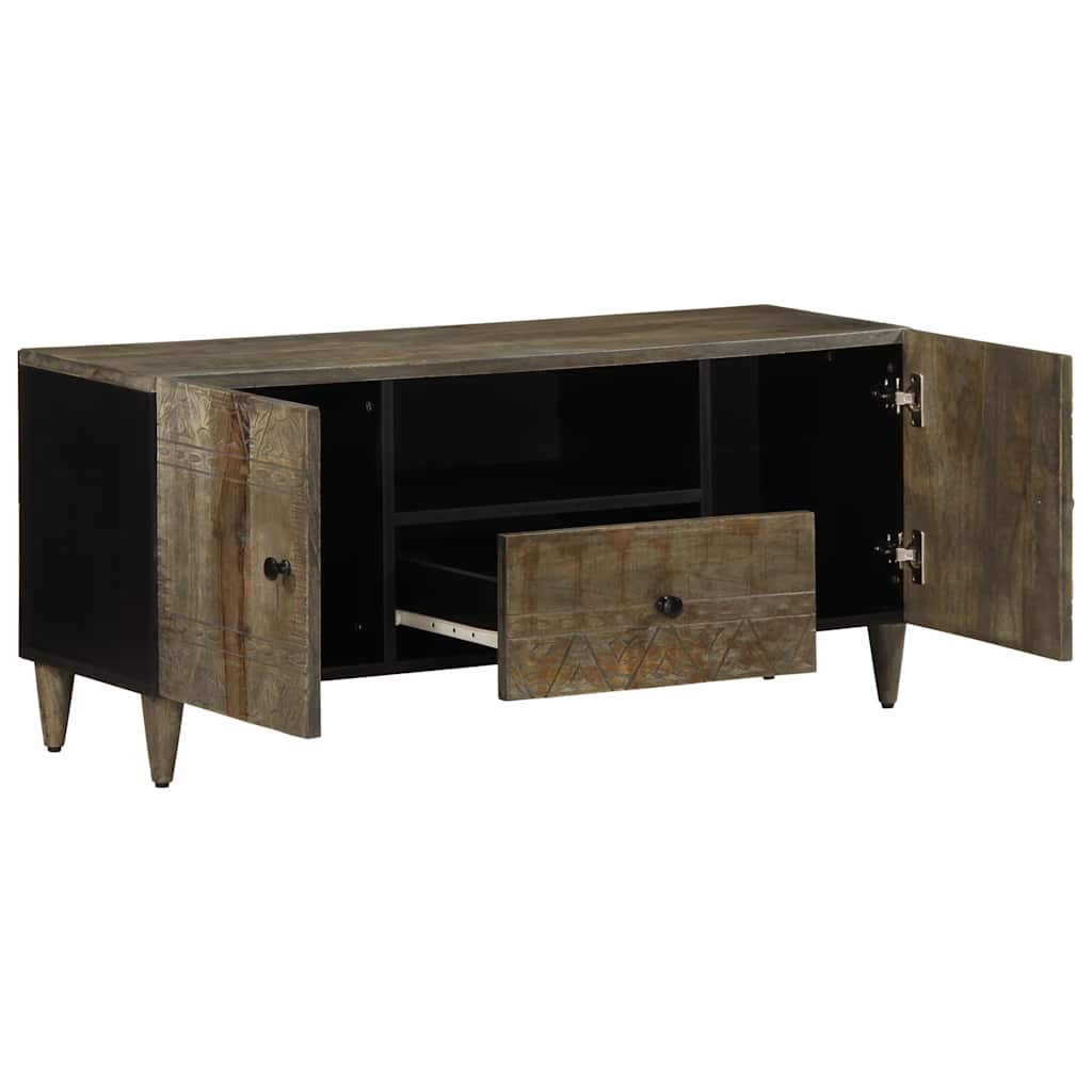 vidaXL Dulap TV Gri deschis 105x33,5x46 cm Lemn masiv Mango