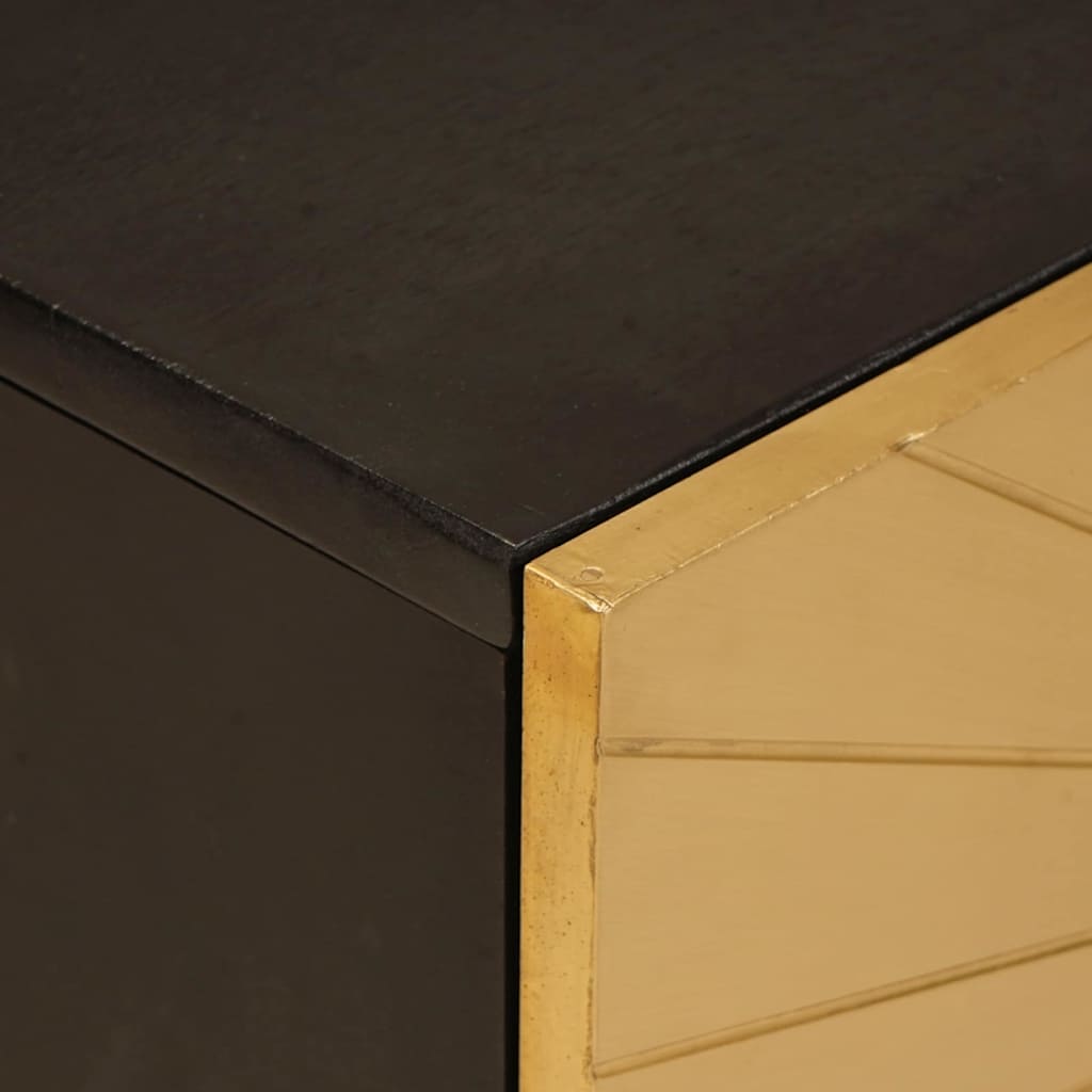 vidaXL Cabinet TV cu raft Negru și Aur 105 x 33 x 46 cm Lemn compozit