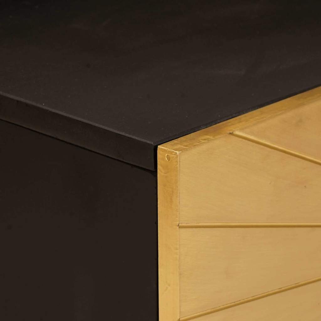 vidaXL Masă de cafea Negru și Aur 100 x 54 x 40 cm Lemn masiv de mango