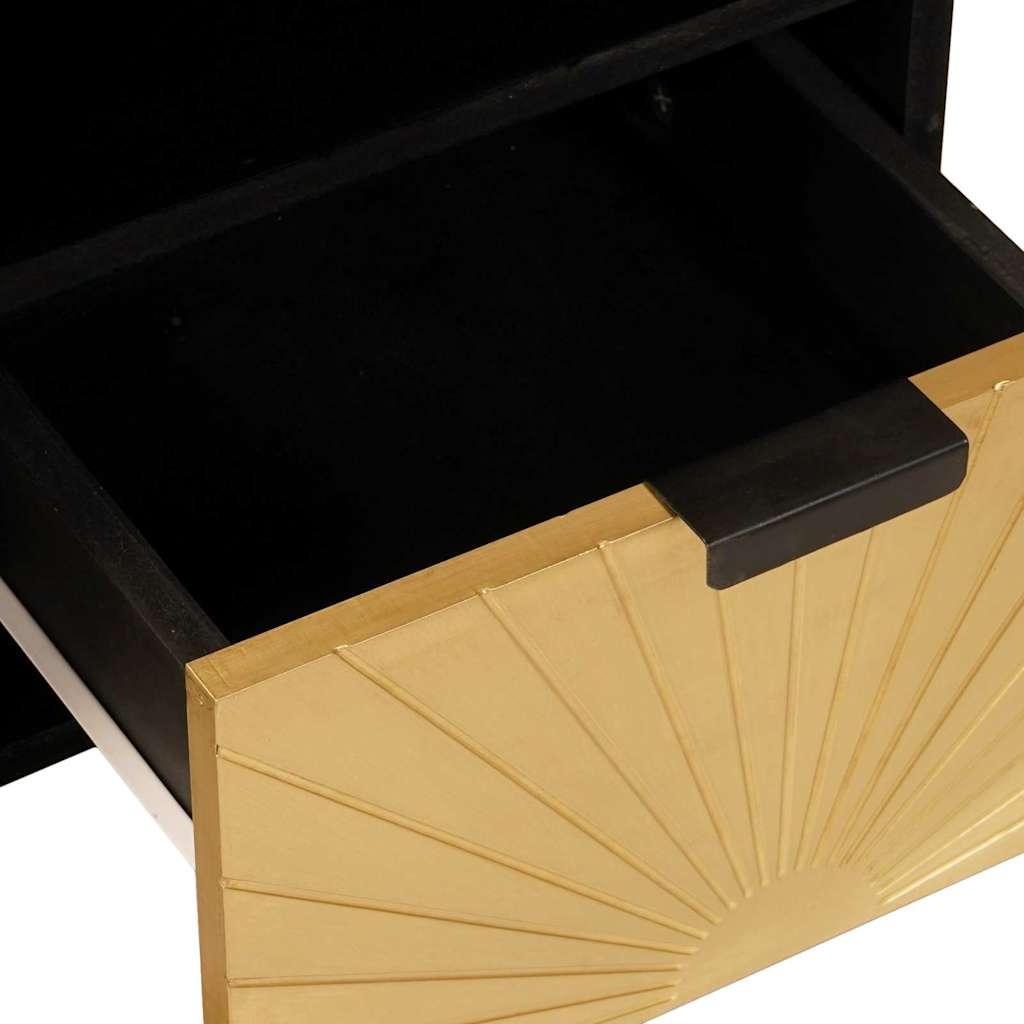 vidaXL Cabinet TV cu raft Negru și Aur 100 x 33 x 46 cm Lemn compozit