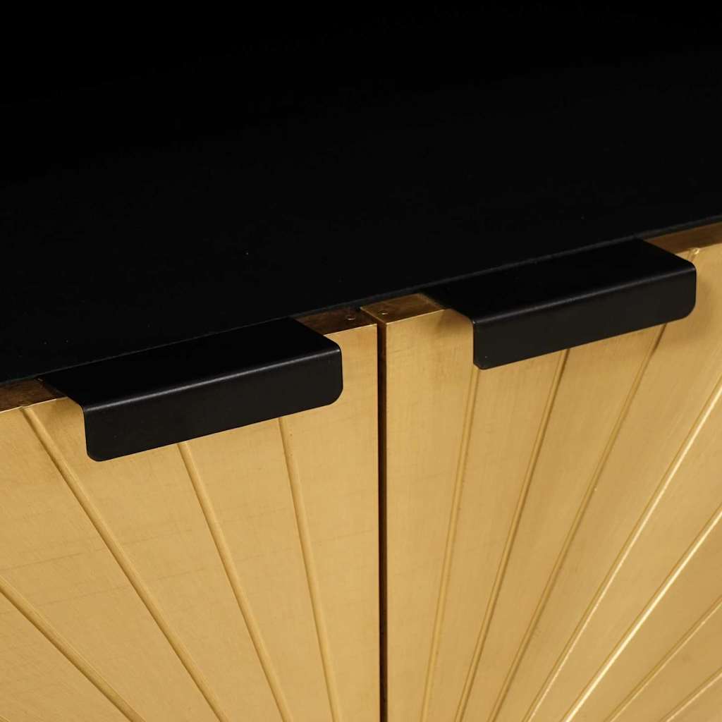 vidaXL Bufet cu raft Negru și Aur 60 x 33 x 75 cm Lemn masiv de mango