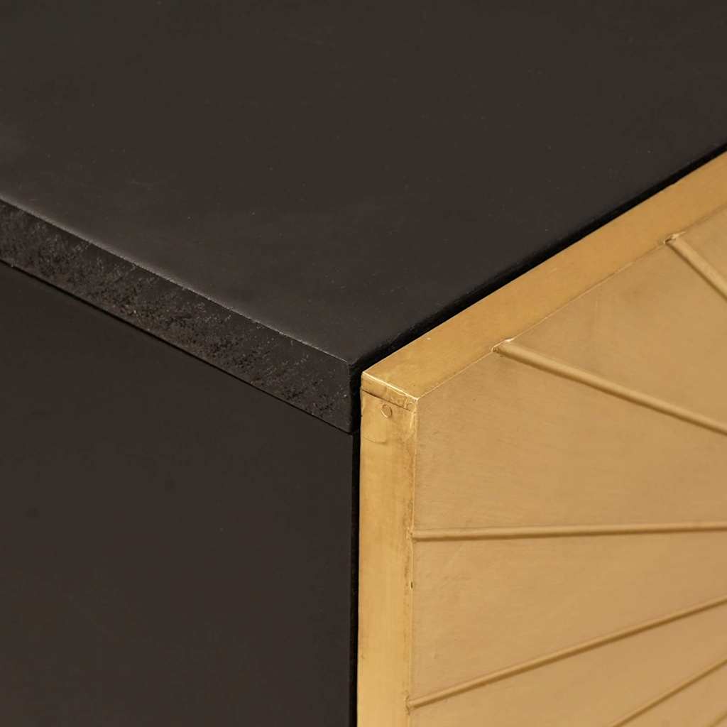 vidaXL Dulap lateral cu depozitare Negru și Aur 80 x 33.5 x 75 cm