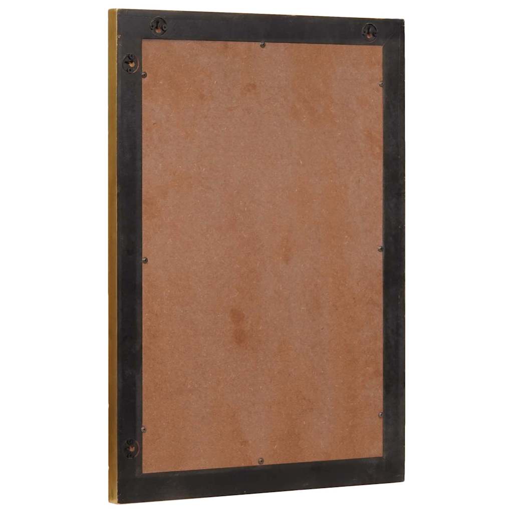 vidaXL Oglindă pentru baie Pe perete Negru și Aur 50 x 2,5 x 70 cm